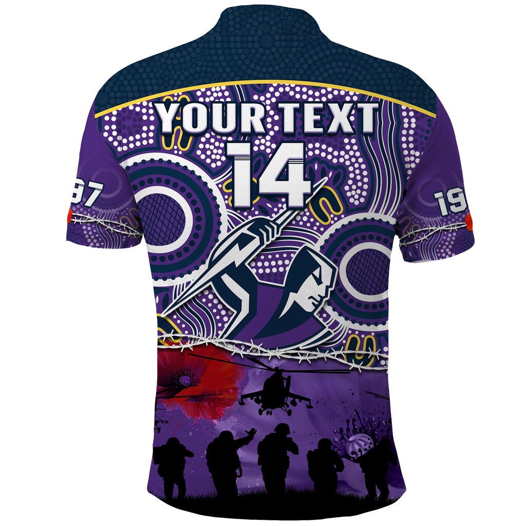custom-text-and-number-melbourne-storm-rugby-anzac-polo-shirt-indigenous-poppy-australian-army