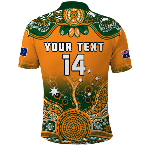 custom-text-and-number-australia-rugby-polo-shirt-wallabies-kangaroo-orange-aboriginal