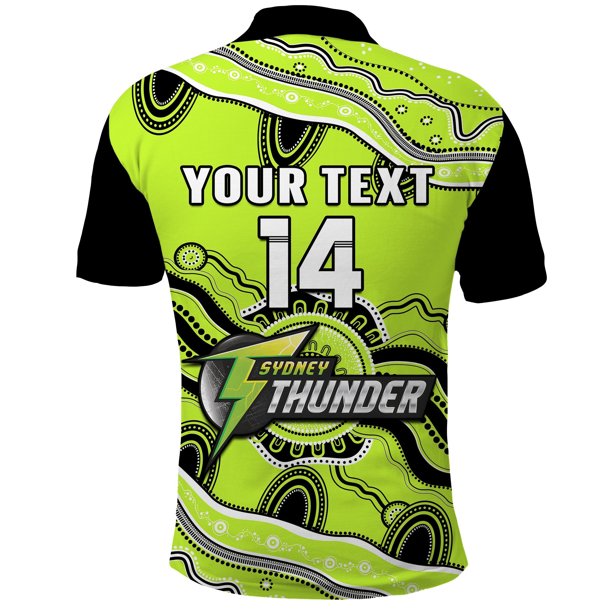 custom-text-and-number-thunder-cricket-polo-shirt-sydney-aboriginal-painting