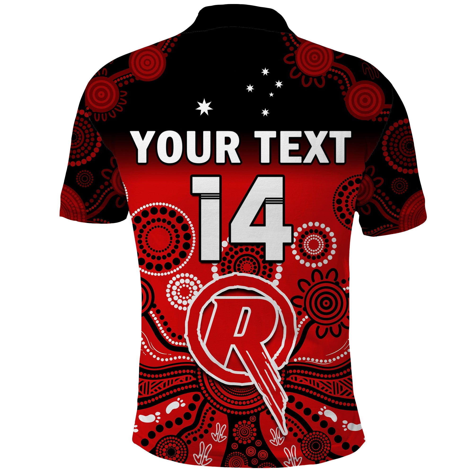 custom-text-and-number-renegades-cricket-polo-shirt-melbourne-team-green-gradient-aboriginal-art