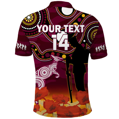 custom-text-and-number-maroons-rugby-anzac-2023-polo-shirt-qld-aboriginal-mix-poppy-camouflage