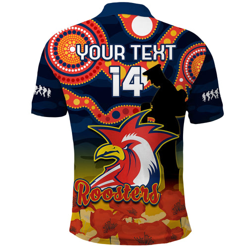 custom-text-and-number-roosters-rugby-anzac-2023-polo-shirt-dots-poppy-mix-camouflage-lest-we-forget