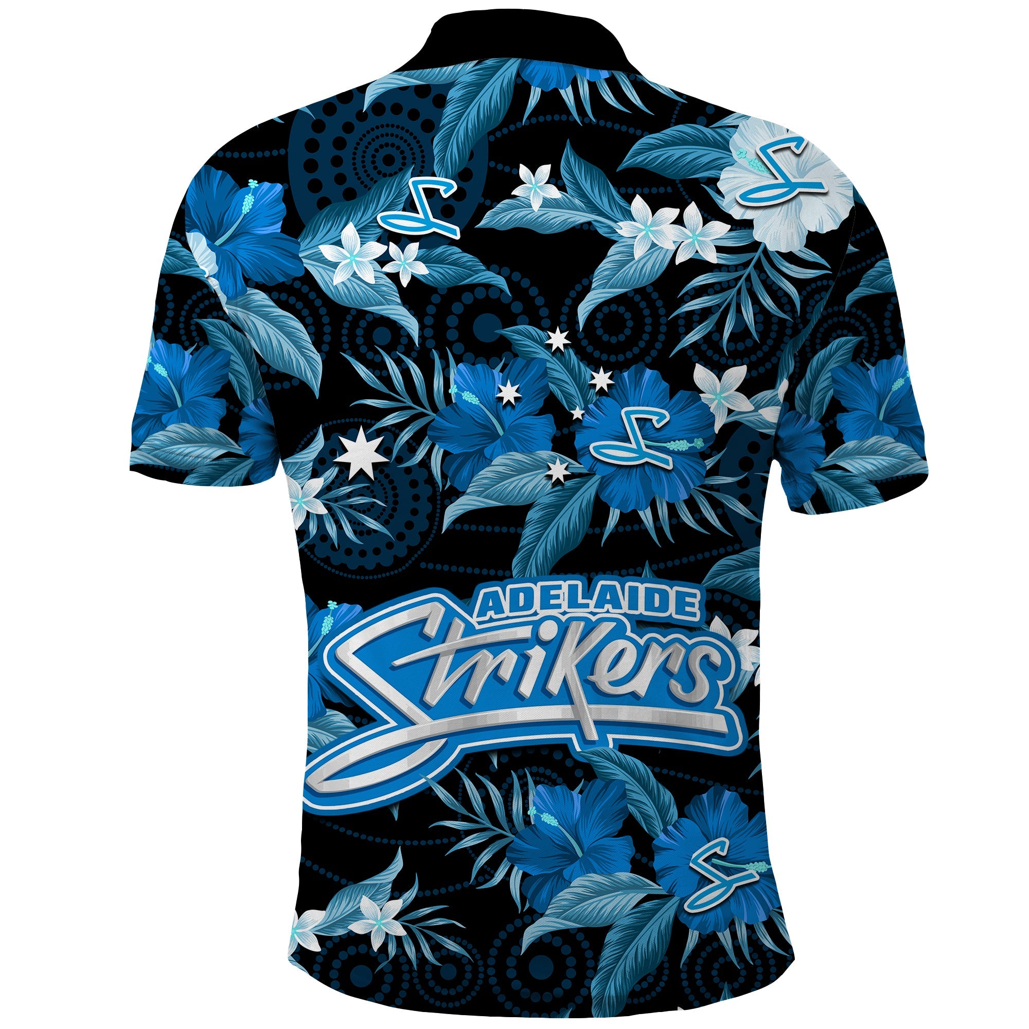 adelaide-strikers-cricket-polo-shirt-aboriginal-art-mix-tropical-flowers