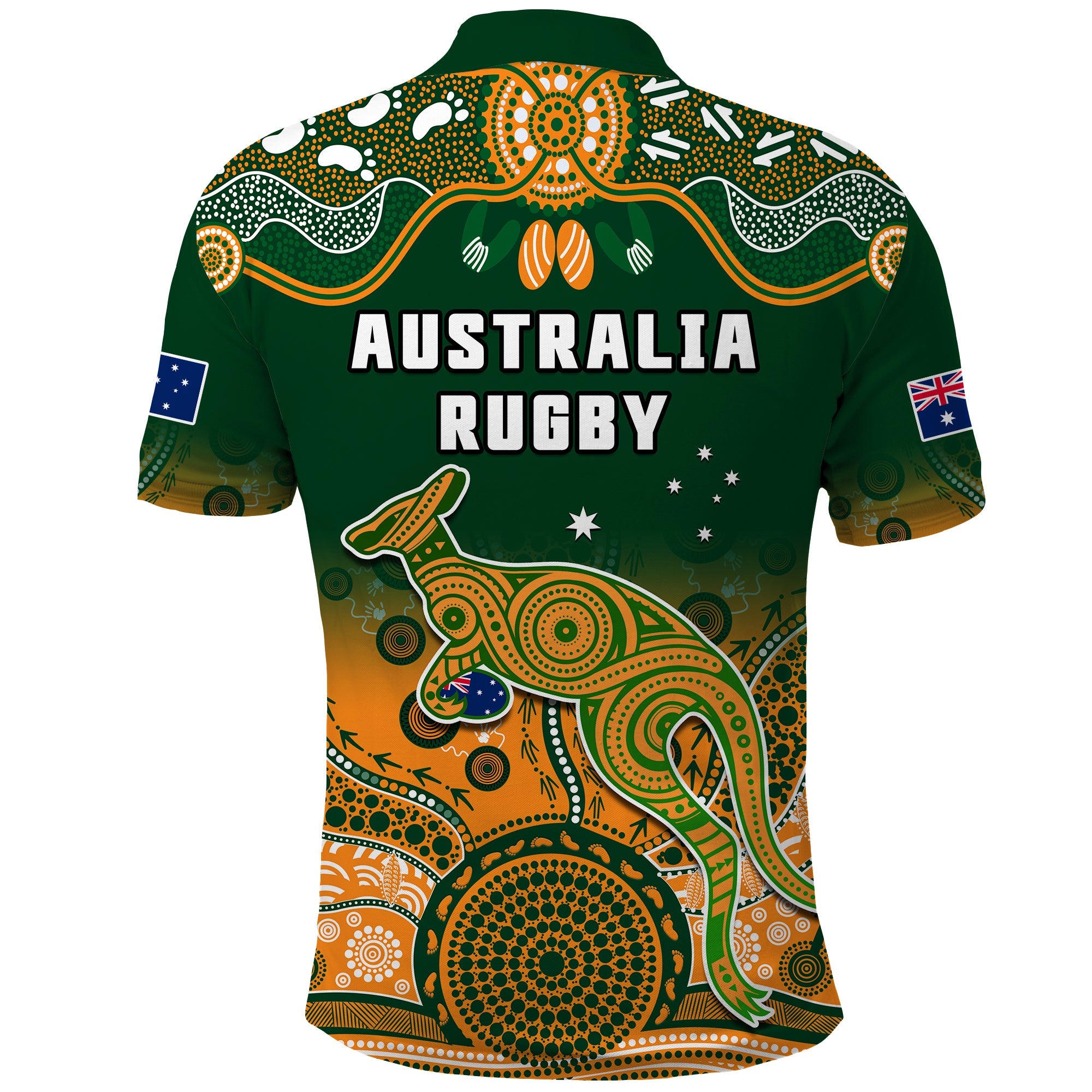 australia-rugby-polo-shirt-wallabies-kangaroo-green-aboriginal
