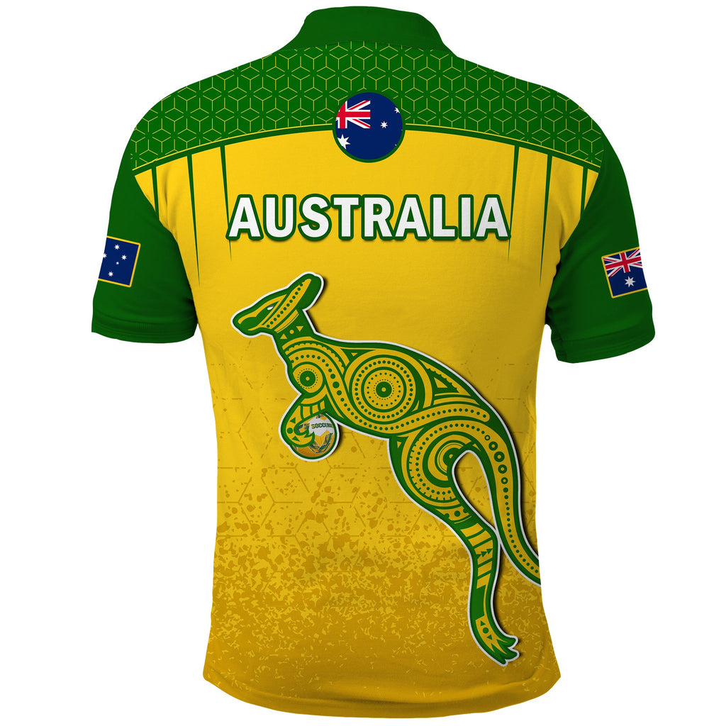 australia-soccer-polo-shirt-socceroos-dots-kangaroo-simple-style