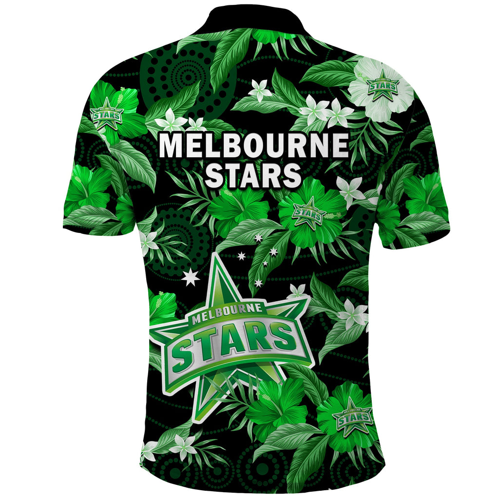melbourne-stars-cricket-polo-shirt-aboriginal-art-mix-tropical-flowers