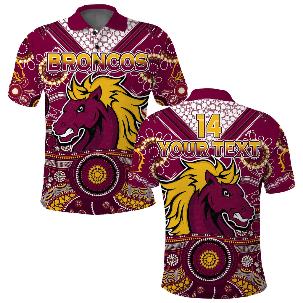 custom-text-and-number-broncos-rugby-polo-shirt-indigenous-pattern-artsy-ver02