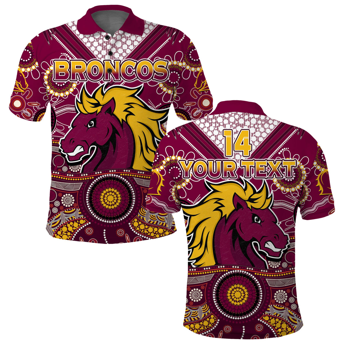 custom-text-and-number-broncos-rugby-polo-shirt-indigenous-pattern-artsy-ver02