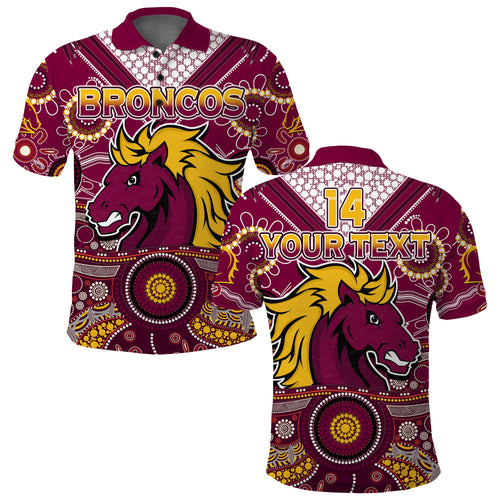 custom-text-and-number-broncos-rugby-polo-shirt-indigenous-pattern-artsy-ver02