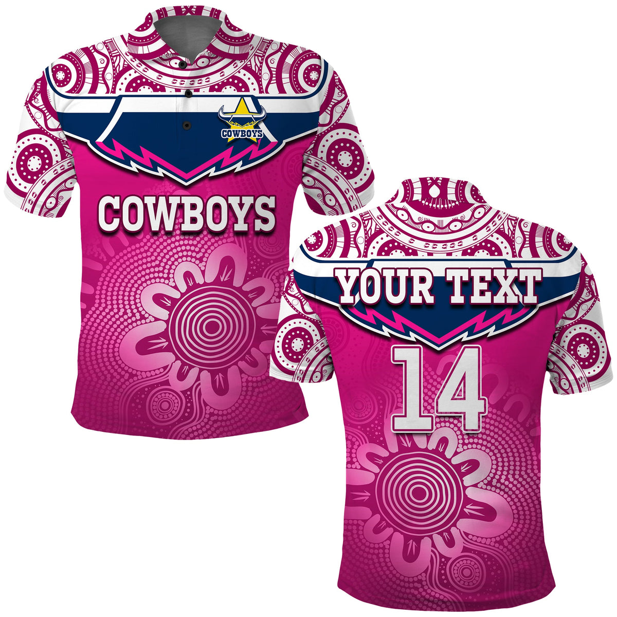 custom-text-and-number-cowboys-rugby-polo-shirt-aboriginal-pattern-pink-version