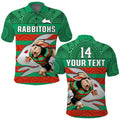 custom-text-and-number-rabbitohs-rugby-polo-shirt-aboriginal-dot-painting-glory-glory-sporty-style