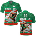 custom-text-and-number-rabbitohs-rugby-polo-shirt-aboriginal-dot-painting-glory-glory-sporty-style