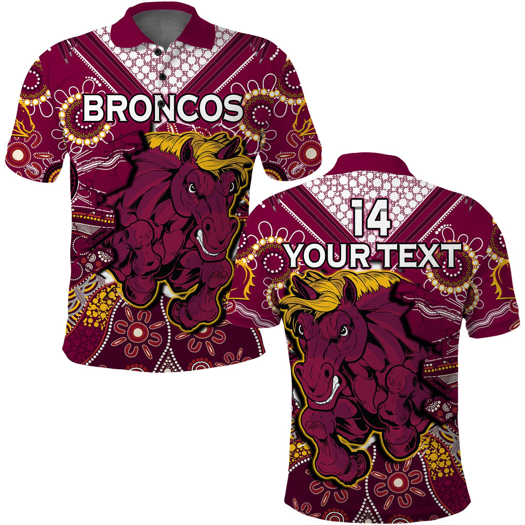 custom-text-and-number-broncos-rugby-polo-shirt-indigenous-pattern-artsy-ver01