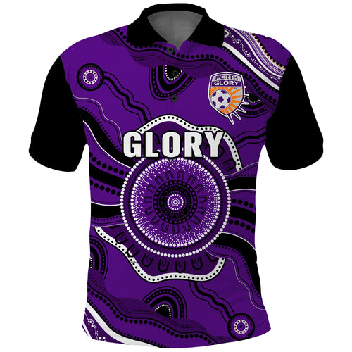 custom-text-and-number-perth-glory-football-polo-shirt-dot-painting-style