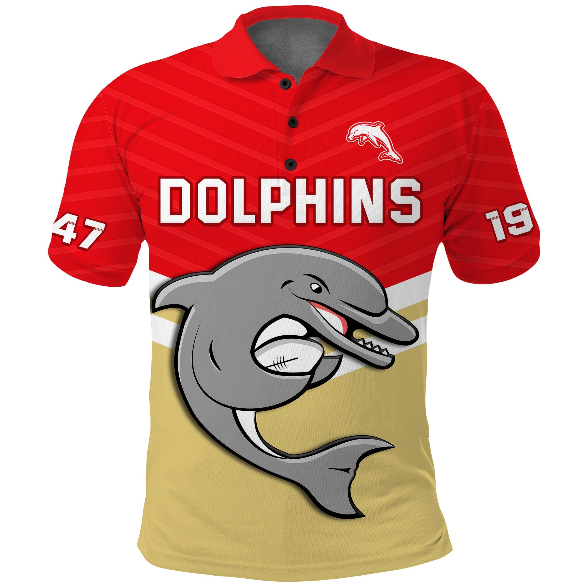 dolphins-rugby-polo-shirt-sporty-style-ver01