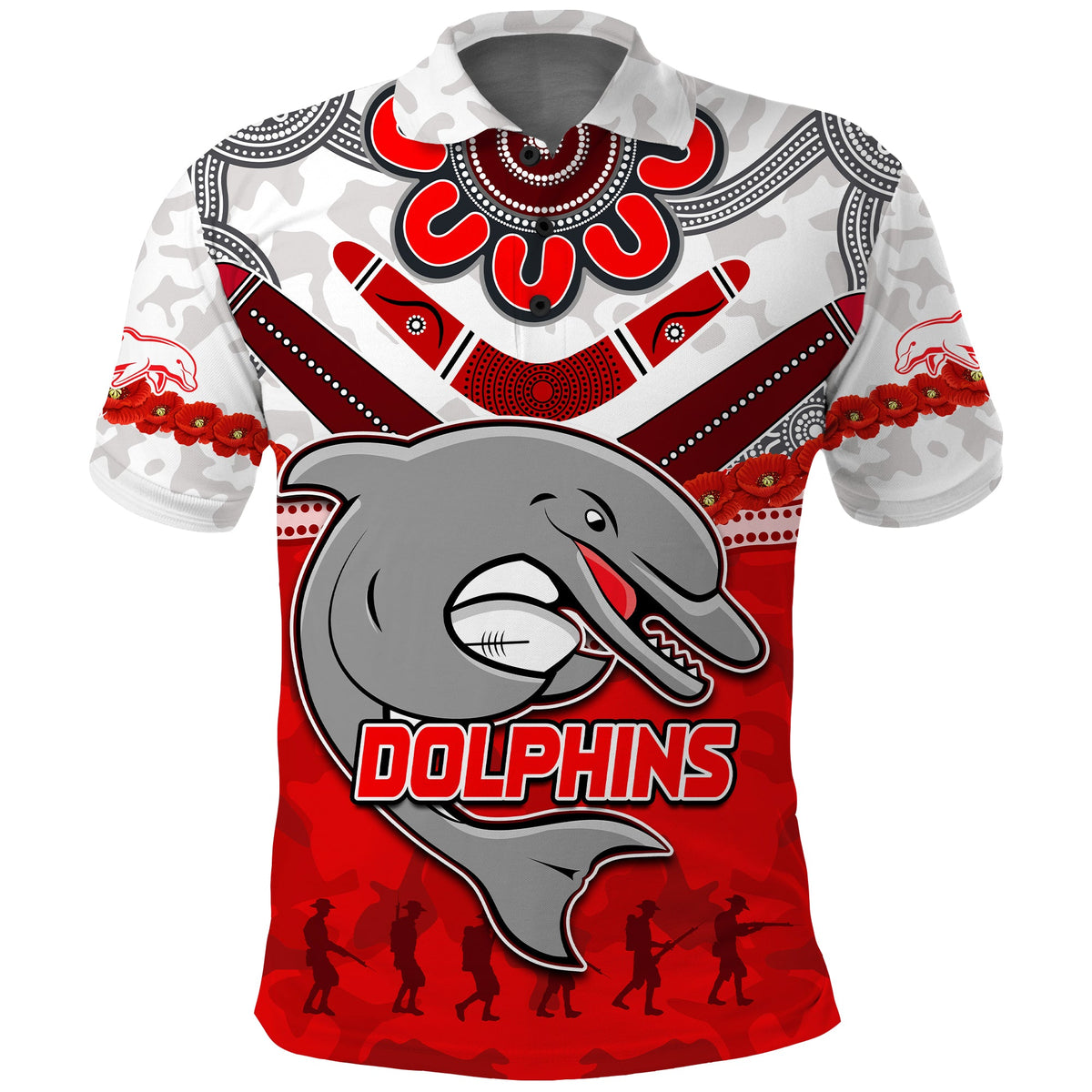 custom-personalised-dolphins-rugby-polo-shirt-anzac-day-poppy-aboriginal