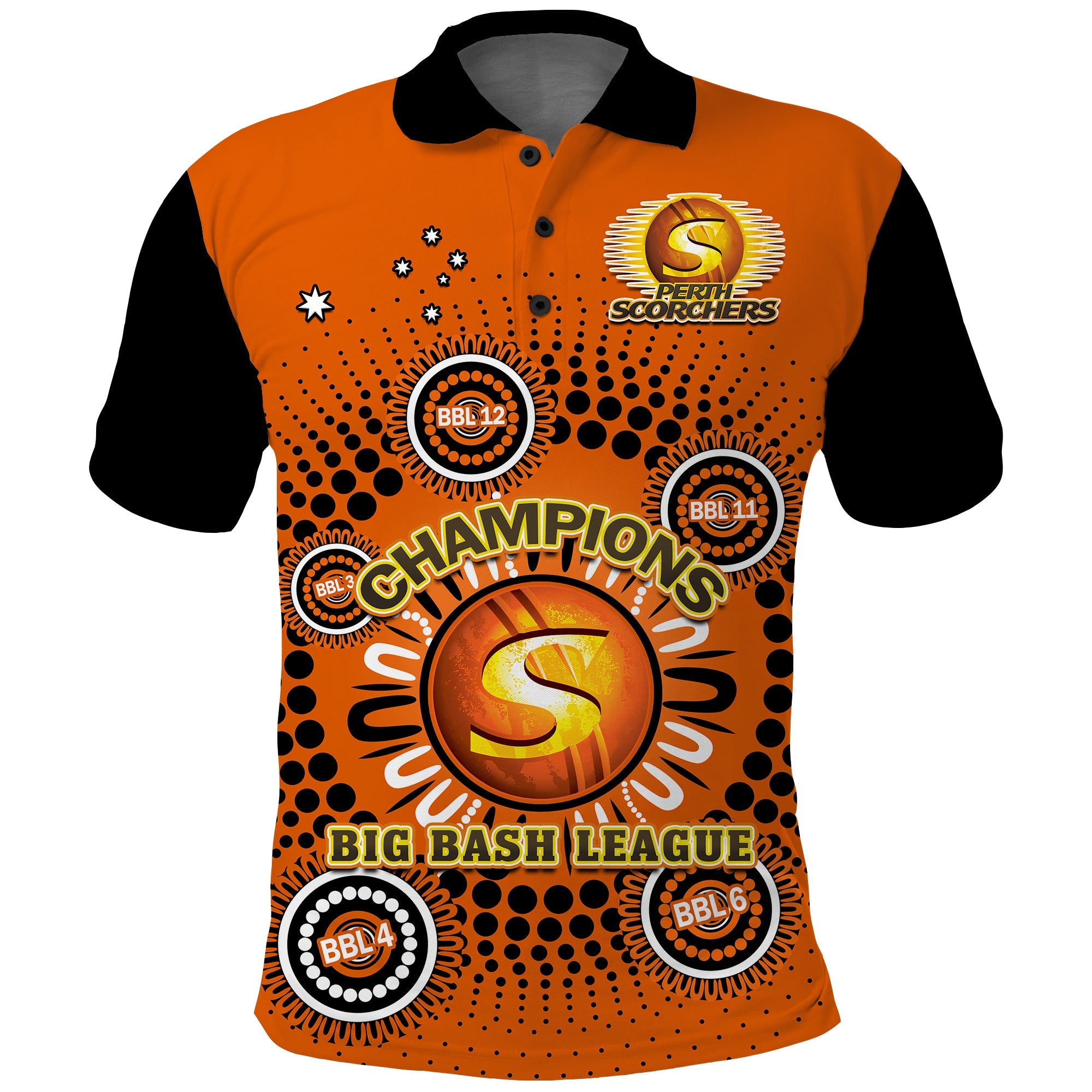 custom-text-and-number-perth-scorchers-cricket-polo-shirt-indigenous-5th-champions-bbl-proud