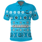 custom-personalised-sharks-christmas-polo-shirt-cronulla-sutherland-aboriginal-art-merry-xmas