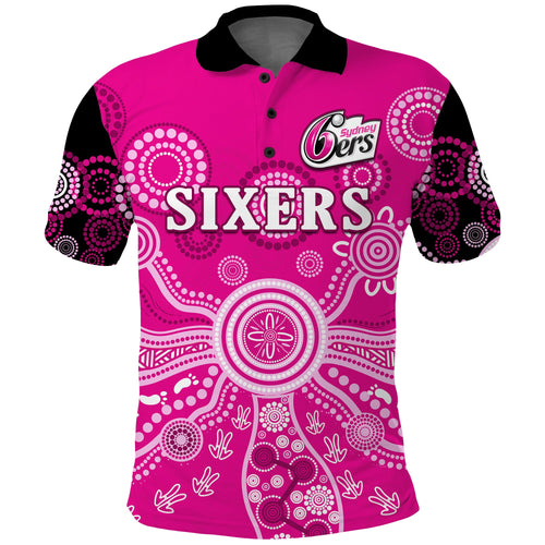custom-text-and-number-sydney-sixers-polo-shirt-cricket-indigenous-australian-art-ver01