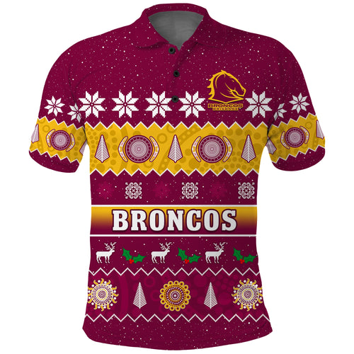 custom-personalised-broncos-christmas-polo-shirt-brisbane-aboriginal-art-merry-xmas