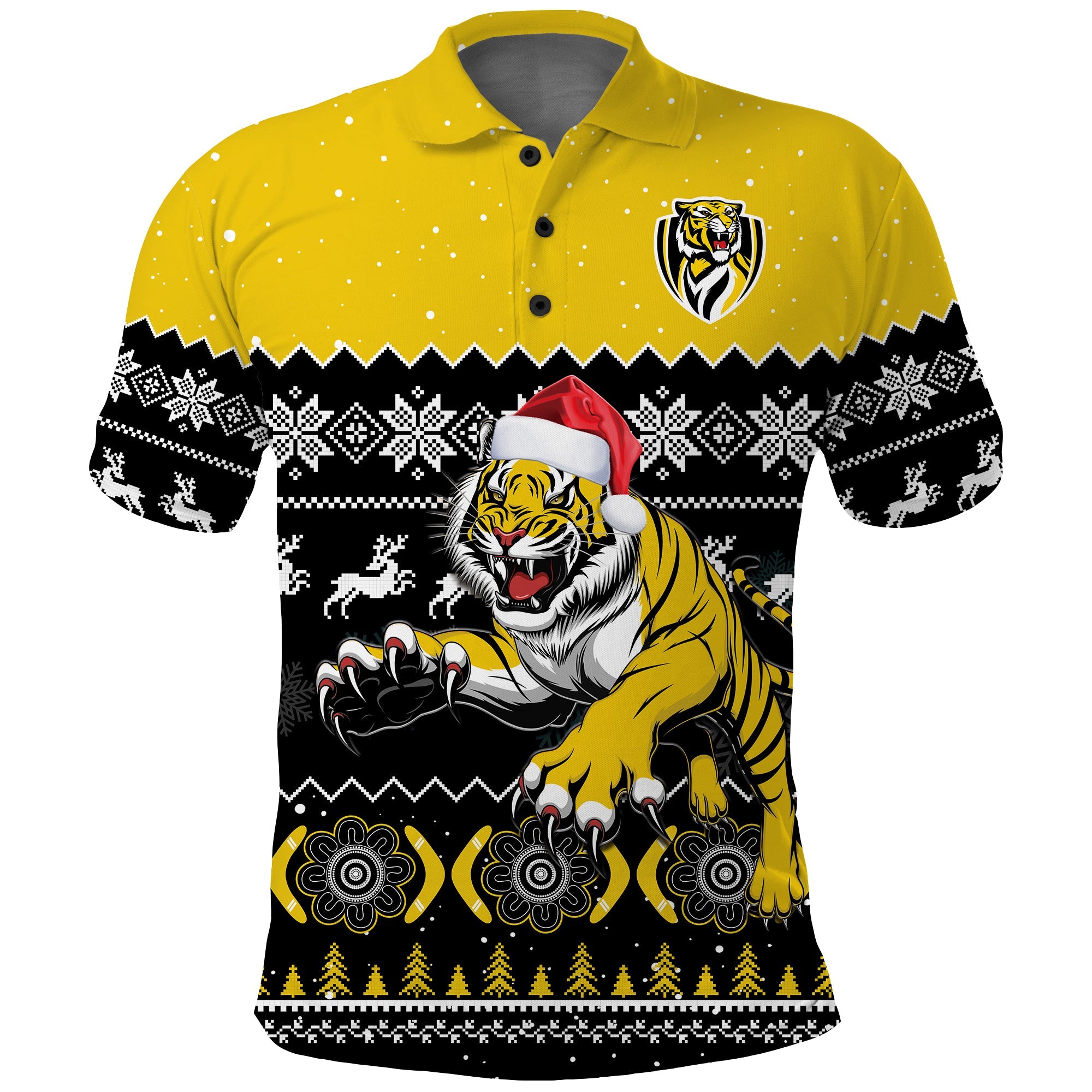 custom-personalised-richmond-football-polo-shirt-tigers-indigenous-merry-christmas