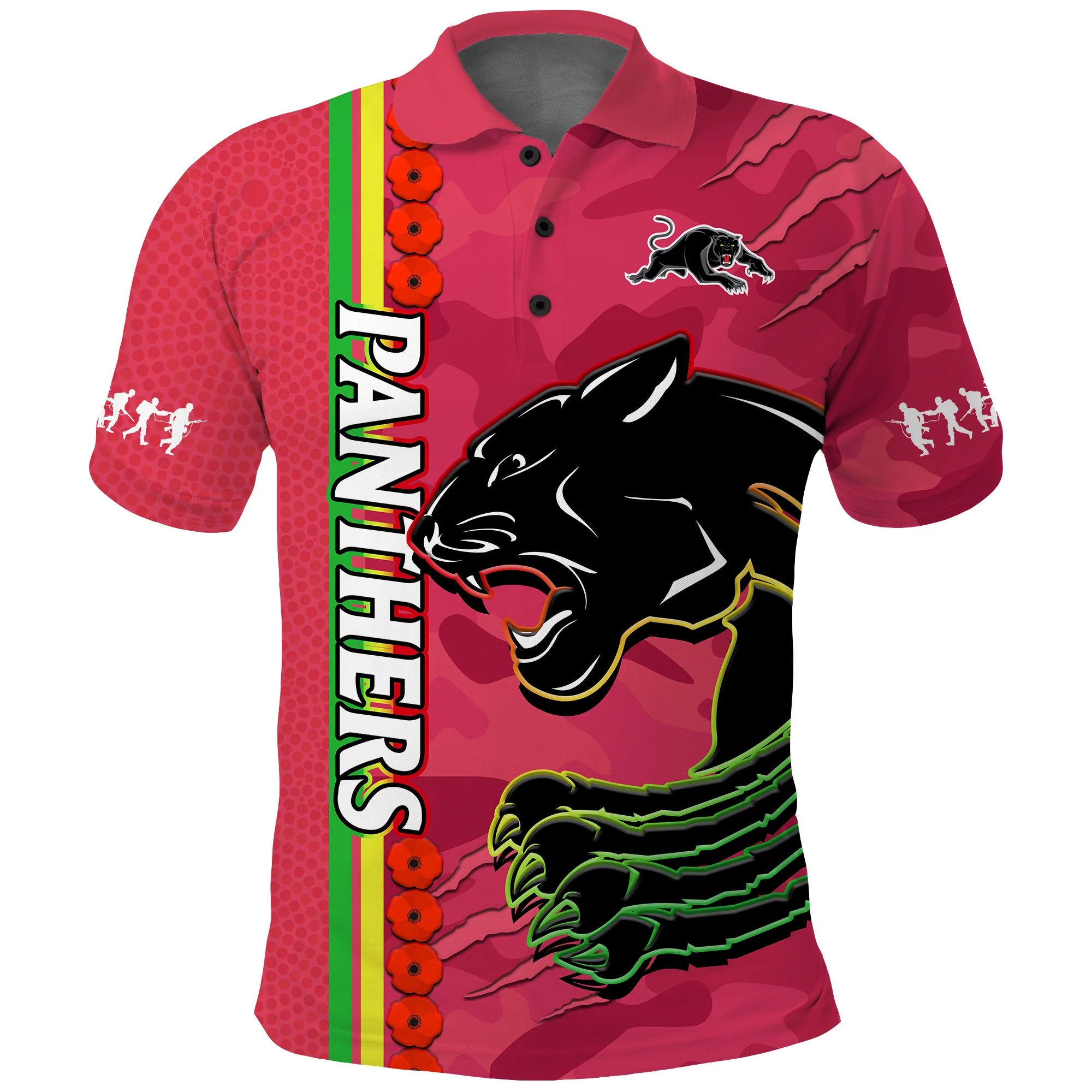 custom-text-and-number-panthers-rugby-anzac-polo-shirt-aboriginal-mix-poppy-camouflage-pink