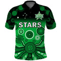 stars-cricket-polo-shirt-melbourne-team-green-gradient-aboriginal-art