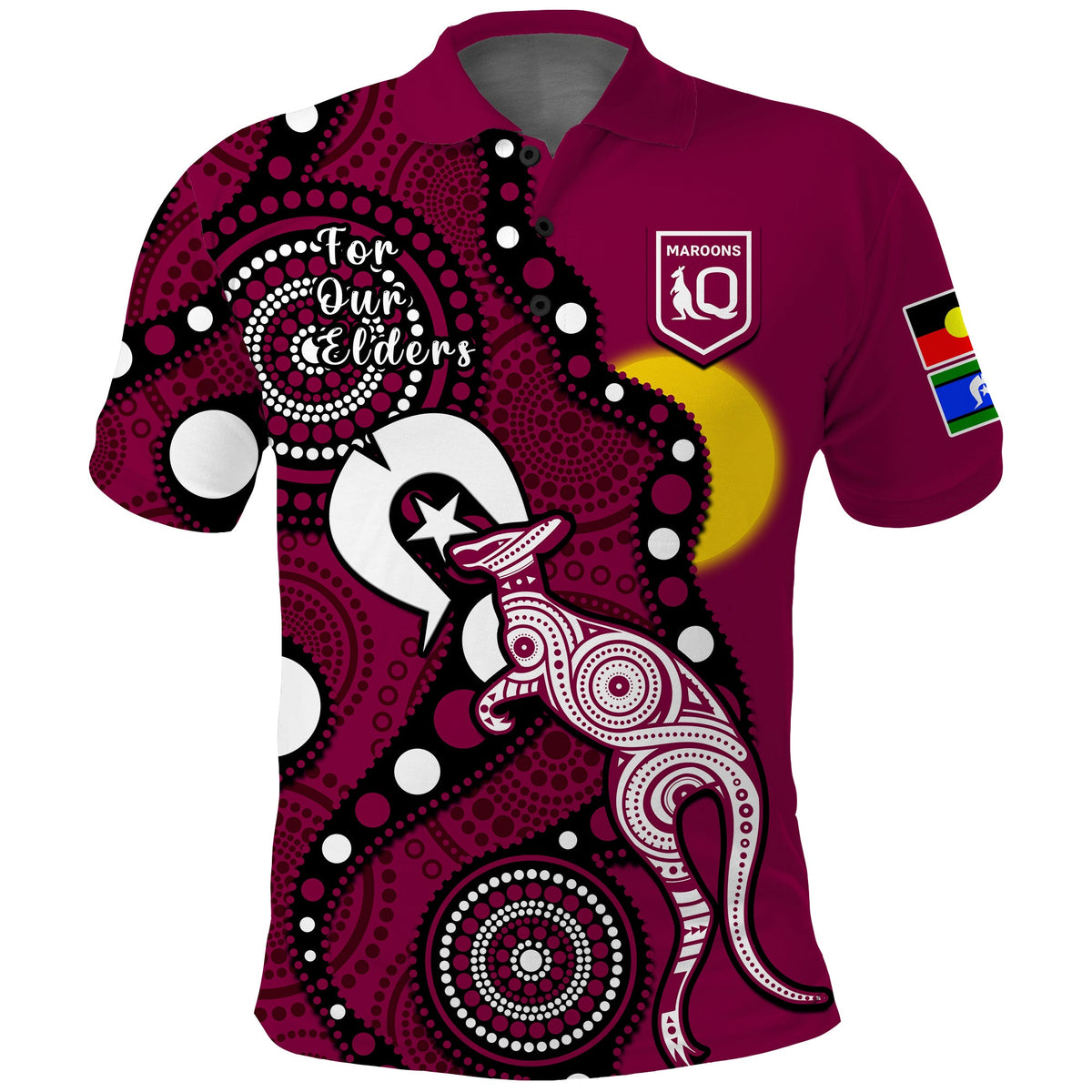custom-text-and-number-maroons-rugby-naidoc-2023-polo-shirt-qld-for-our-elders-indigenous-art