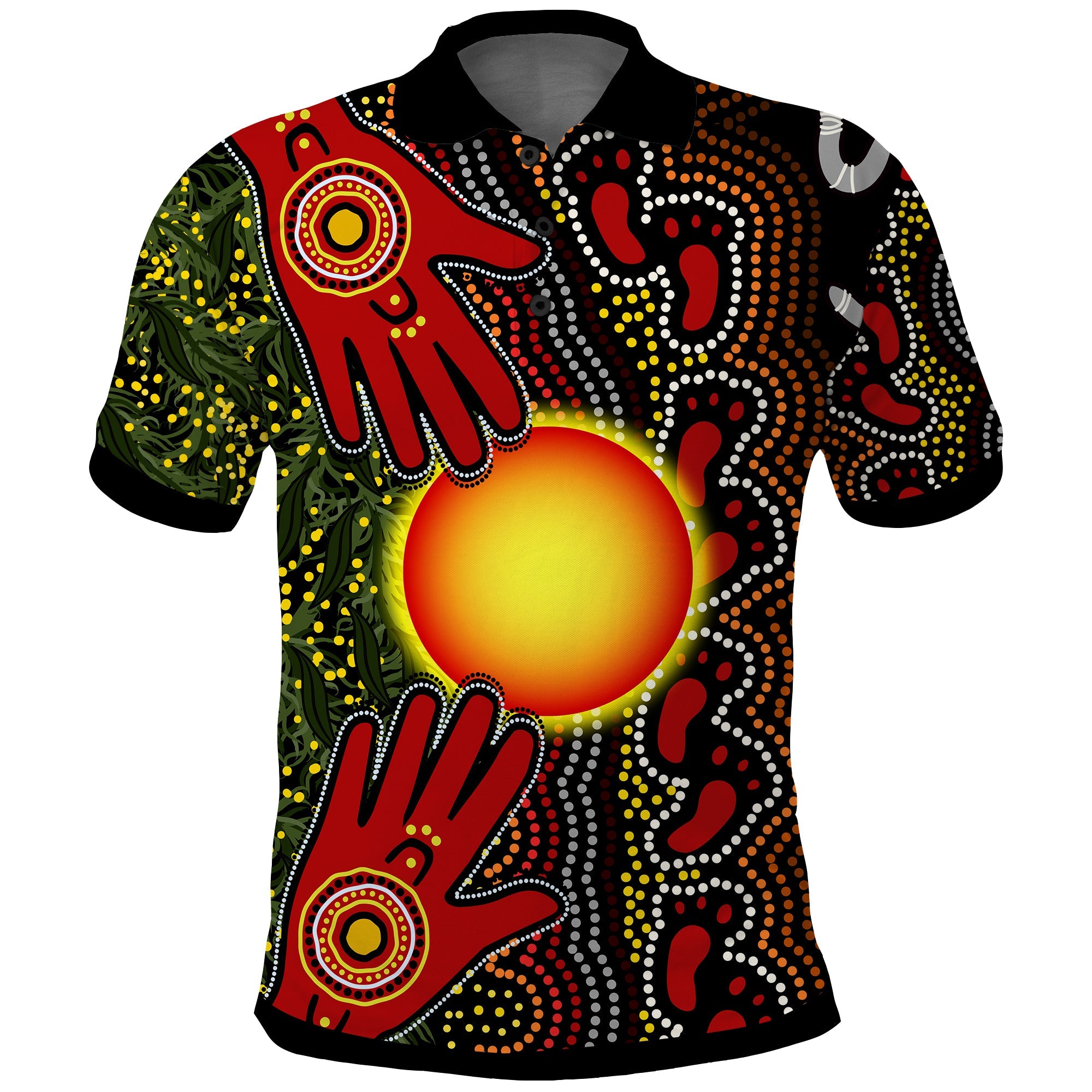 custom-text-and-number-aboriginal-dot-painting-polo-shirt-go-to-touch-the-sun