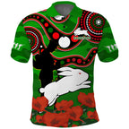 custom-text-and-number-rabbitohs-rugby-anzac-2023-polo-shirt-bilby-with-eggs-flag-style