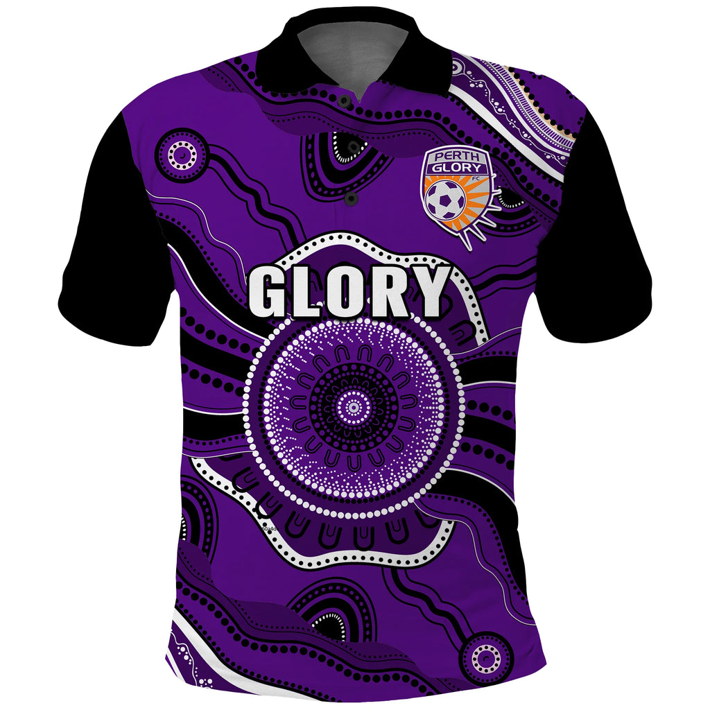 perth-glory-football-polo-shirt-dot-painting-style