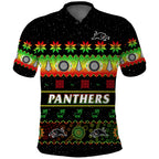 custom-personalised-penrith-panthers-christmas-polo-shirt-the-riff-aboriginal-art-merry-xmas