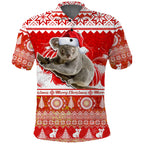 australia-polo-shirt-koala-aboriginal-painting-merry-christmas
