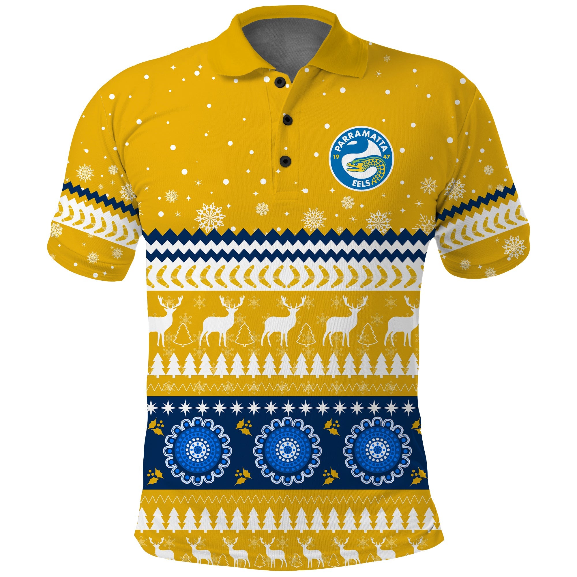 custom-personalised-eels-rugby-polo-shirt-christmas-parramatta-gold