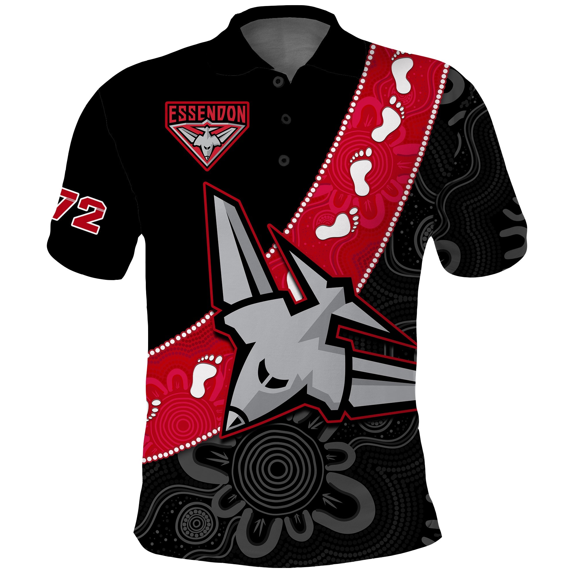 custom-text-and-number-essendon-football-polo-shirt-go-bombers-1872-aboriginal-art