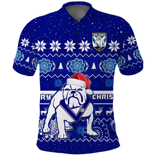 custom-personalised-bulldogs-rugby-christmas-polo-shirt-berries-merry-xmas-aboriginal-art