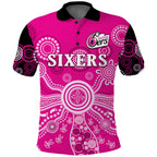 sydney-sixers-polo-shirt-cricket-indigenous-australian-art-ver01