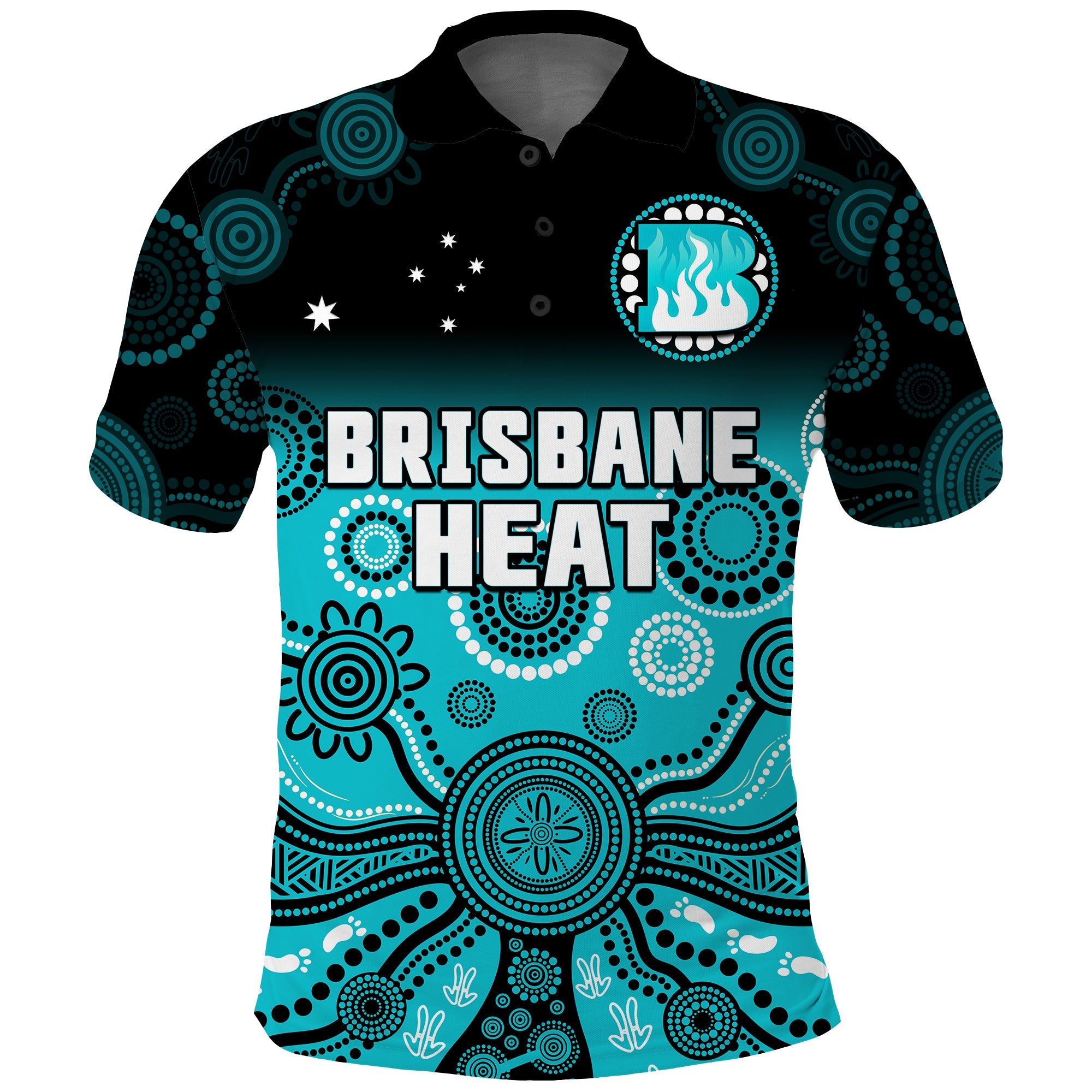 custom-text-and-number-brisbane-heat-polo-shirt-gradient-aboriginal-dot-painting