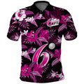 custom-text-and-number-sydney-sixers-cricket-polo-shirt-aboriginal-art-mix-tropical-flowers