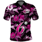 custom-text-and-number-sydney-sixers-cricket-polo-shirt-aboriginal-art-mix-tropical-flowers