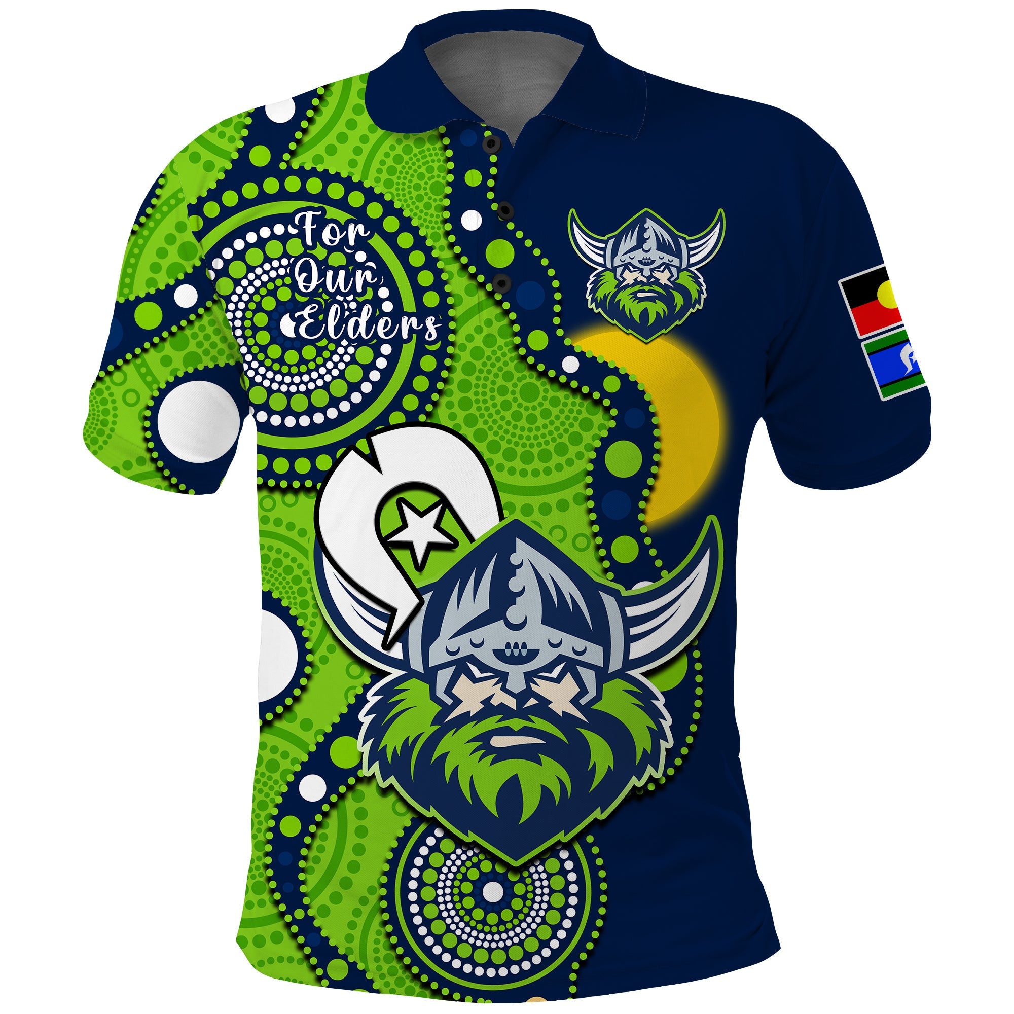 raiders-rugby-naidoc-2023-polo-shirt-canberra-for-our-elders-indigenous-art