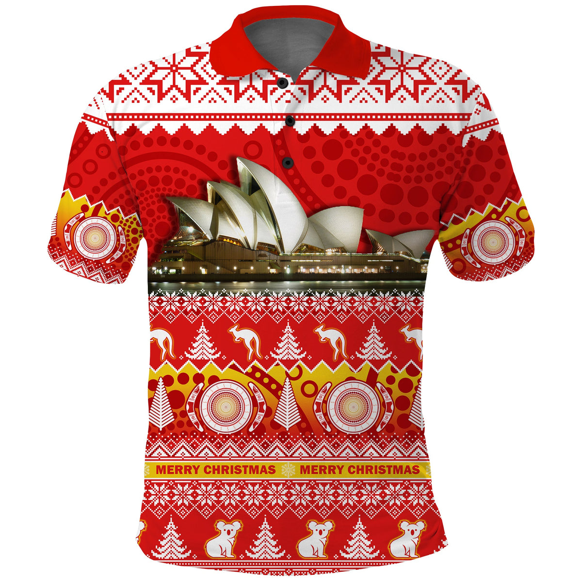 australia-polo-shirt-sydney-opera-house-aboriginal-art-merry-christmas