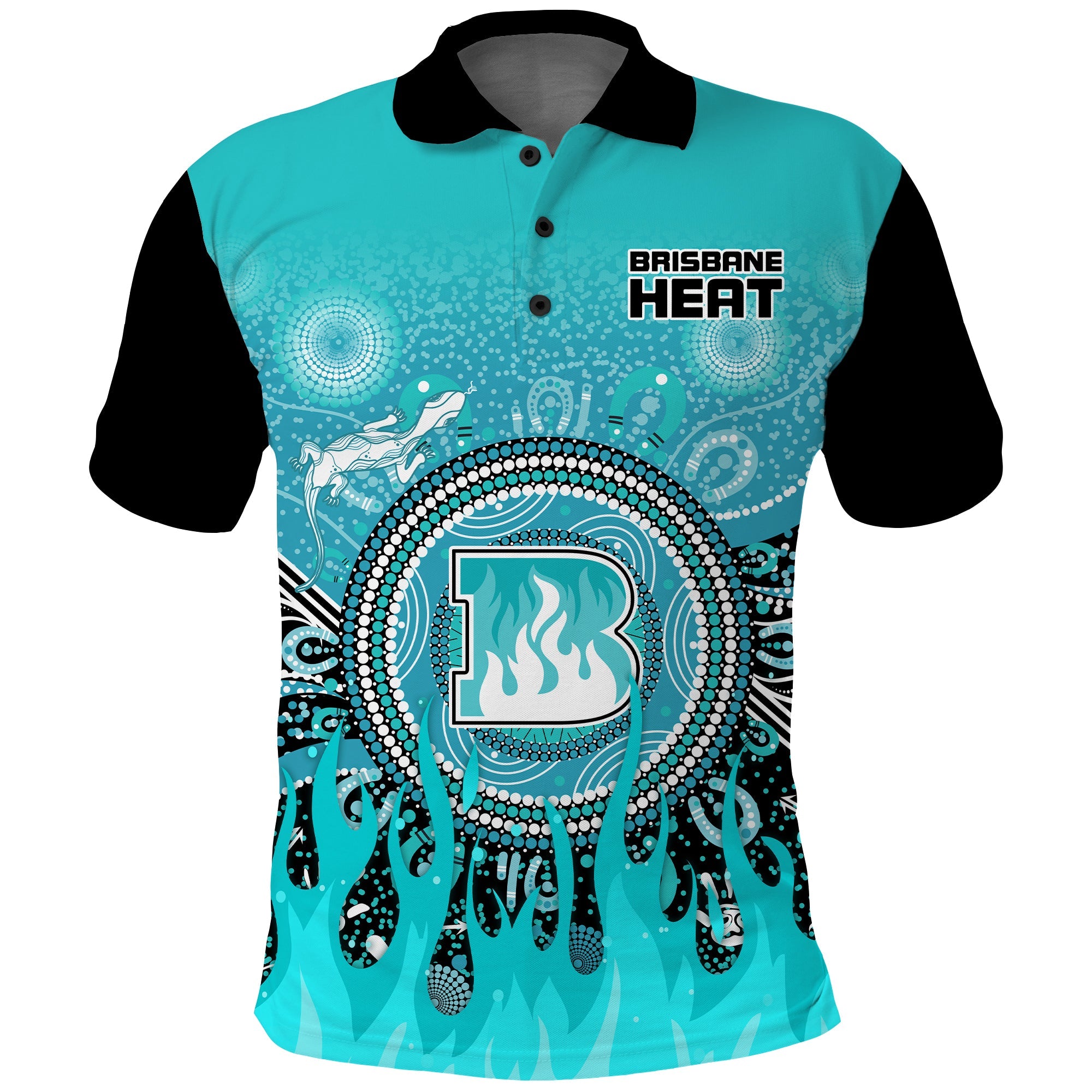 custom-text-and-number-brisbane-heat-polo-shirt-aboriginal-dot-fire-australia-cricket