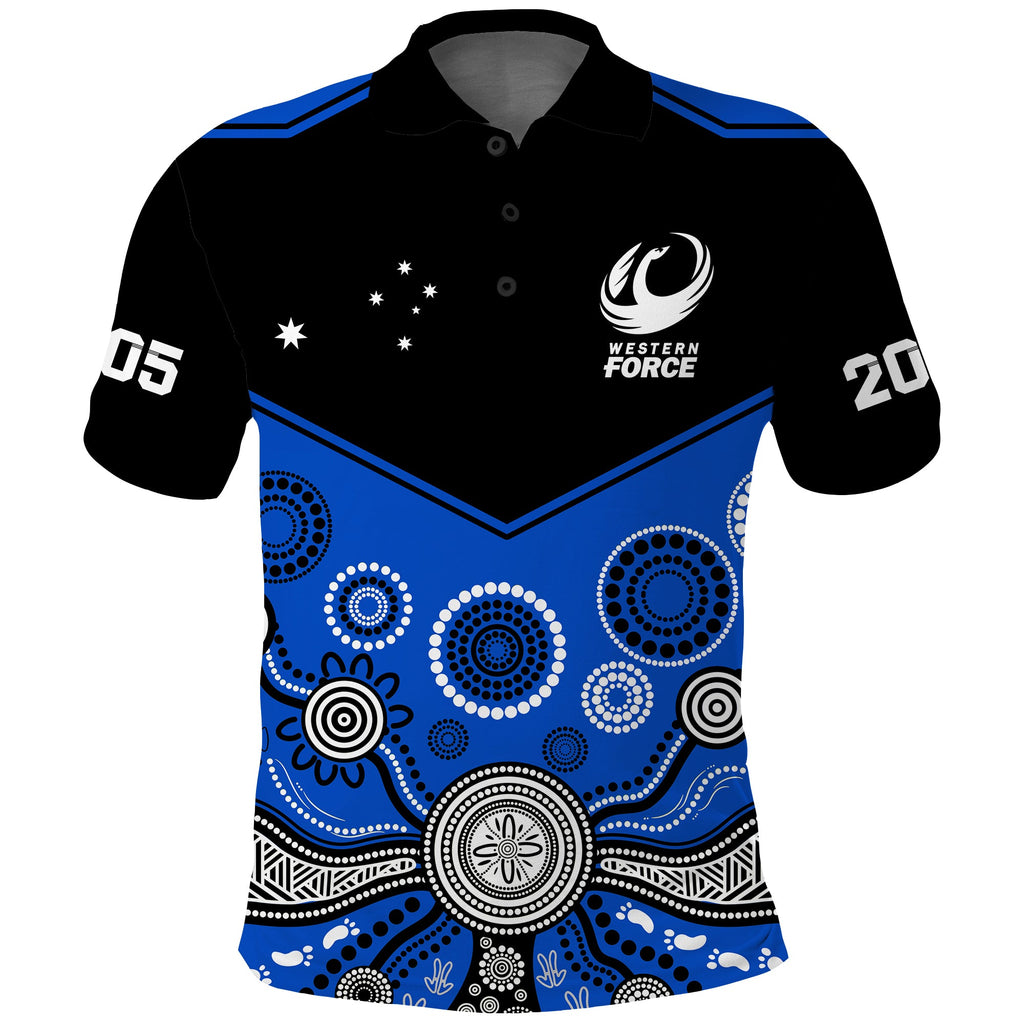 custom-text-and-number-western-force-super-rugby-2023-polo-shirt-est-2005-indigenous-art