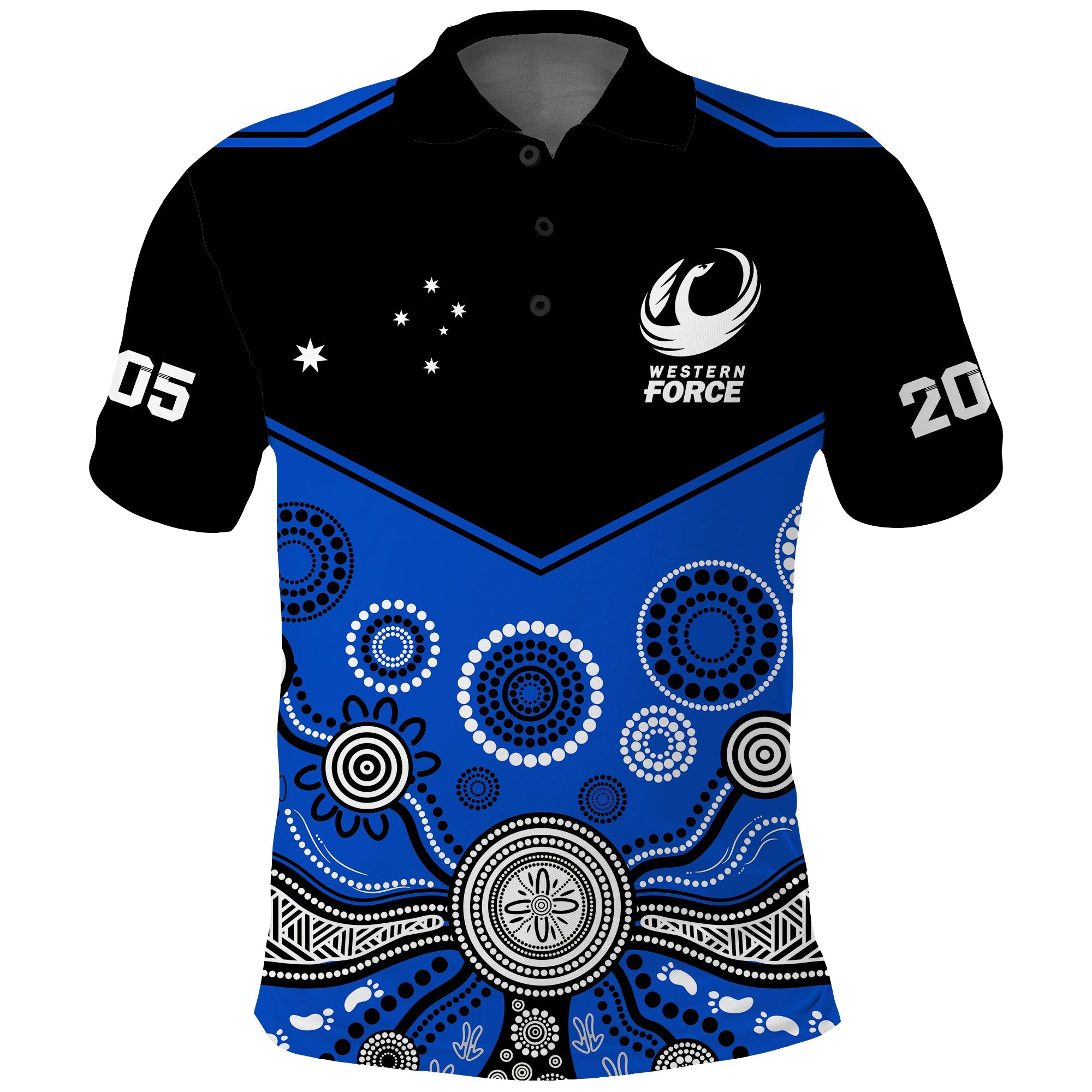 custom-text-and-number-western-force-super-rugby-2023-polo-shirt-est-2005-indigenous-art