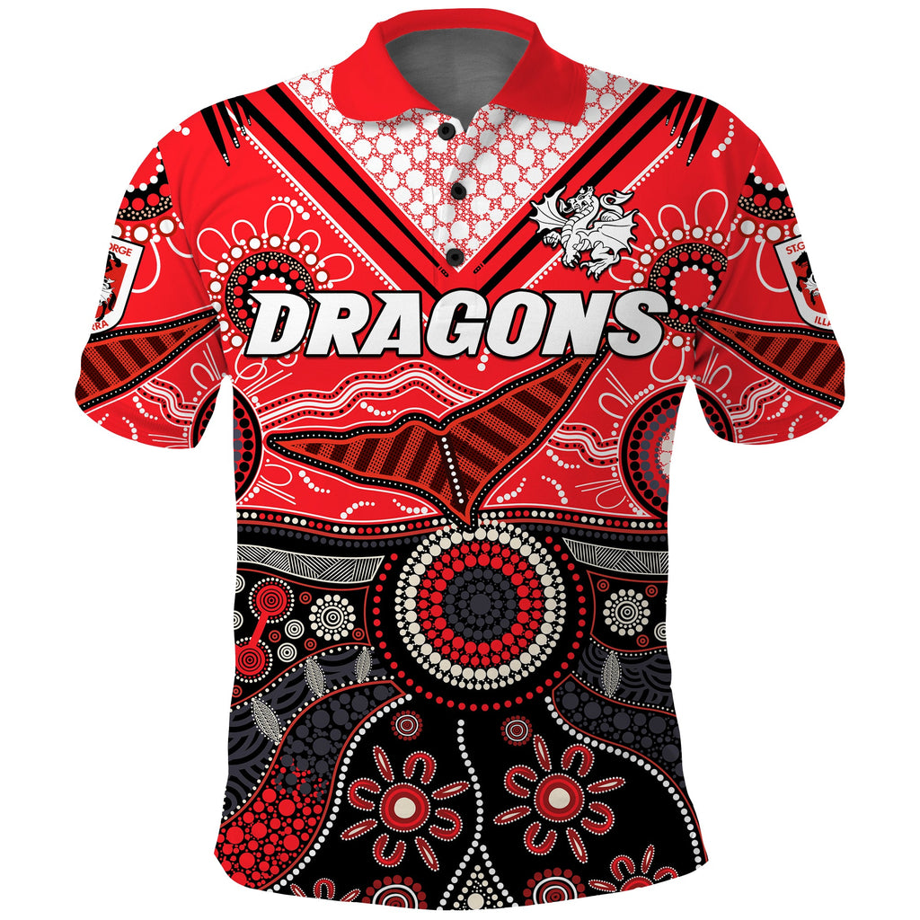 dragons-rugby-polo-shirt-indigenous-pattern-artsy-version