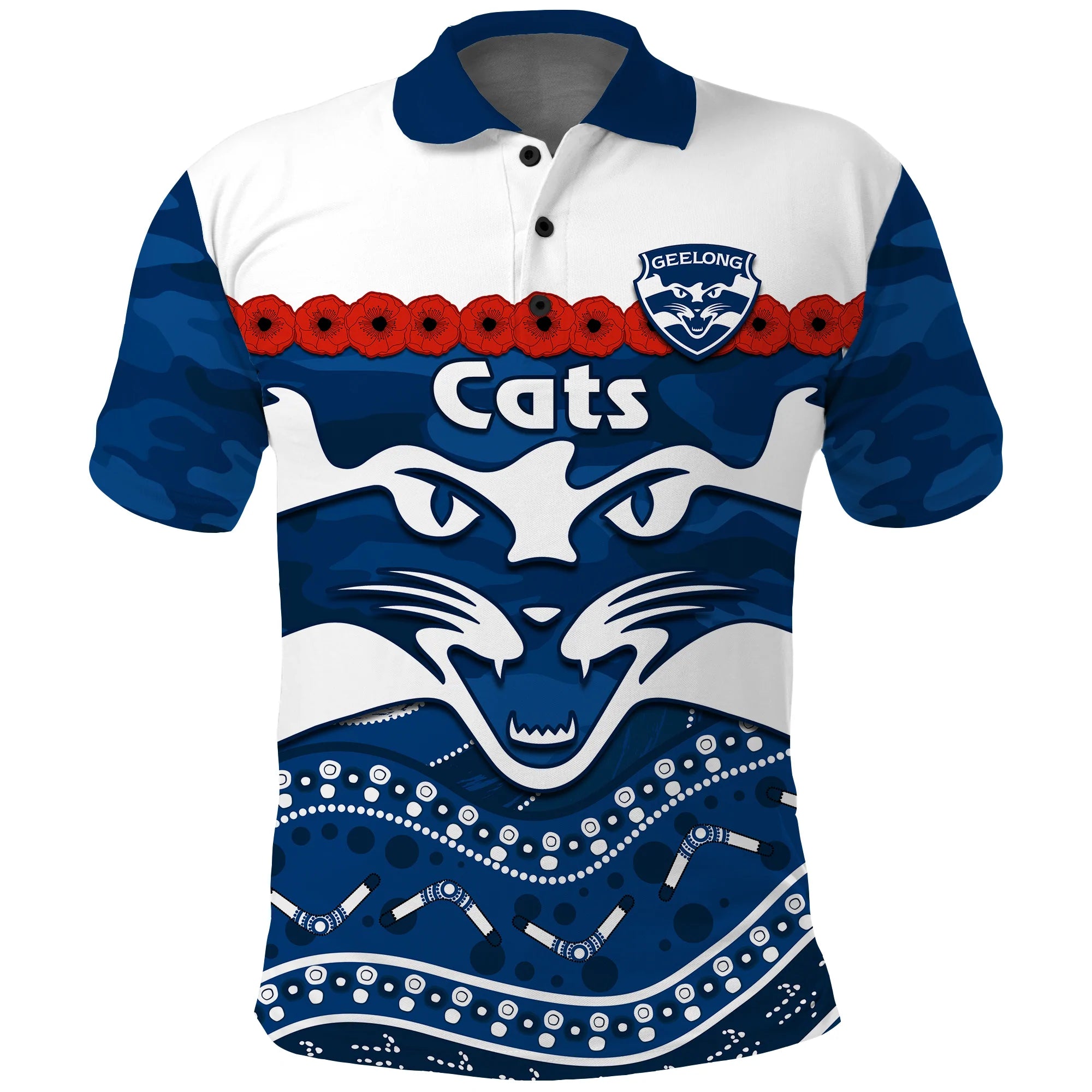 custom-text-and-number-cats-football-anzac-polo-shirt-geelong-camouflage-poppy-mix-aboriginal
