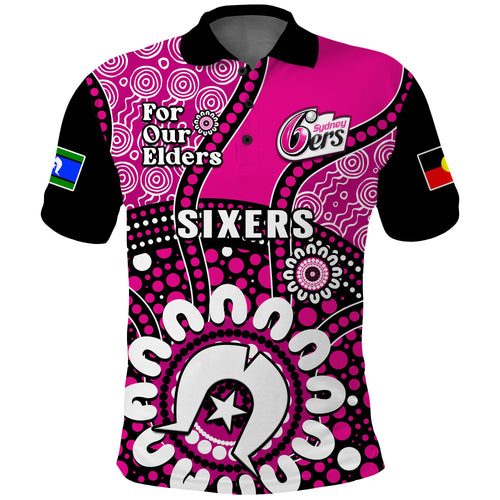 custom-text-and-number-sydney-sixers-naidoc-2023-polo-shirt-indigenous-for-our-elders