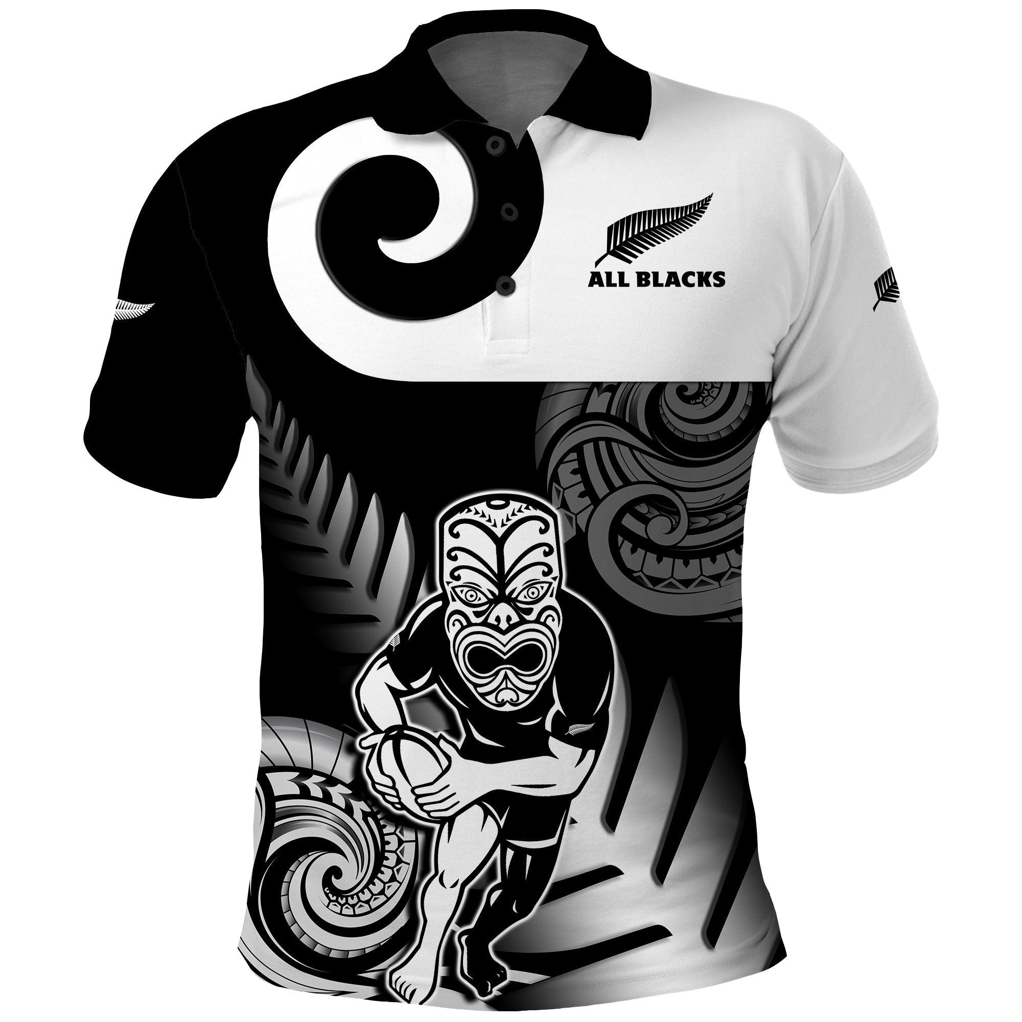 custom-text-and-number-new-zealand-silver-fern-rugby-polo-shirt-all-black-maori-koru