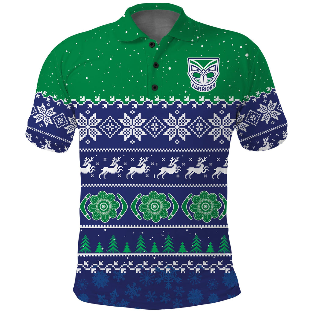custom-personalised-warriors-rugby-polo-shirt-new-zealand-indigenous-merry-christmas